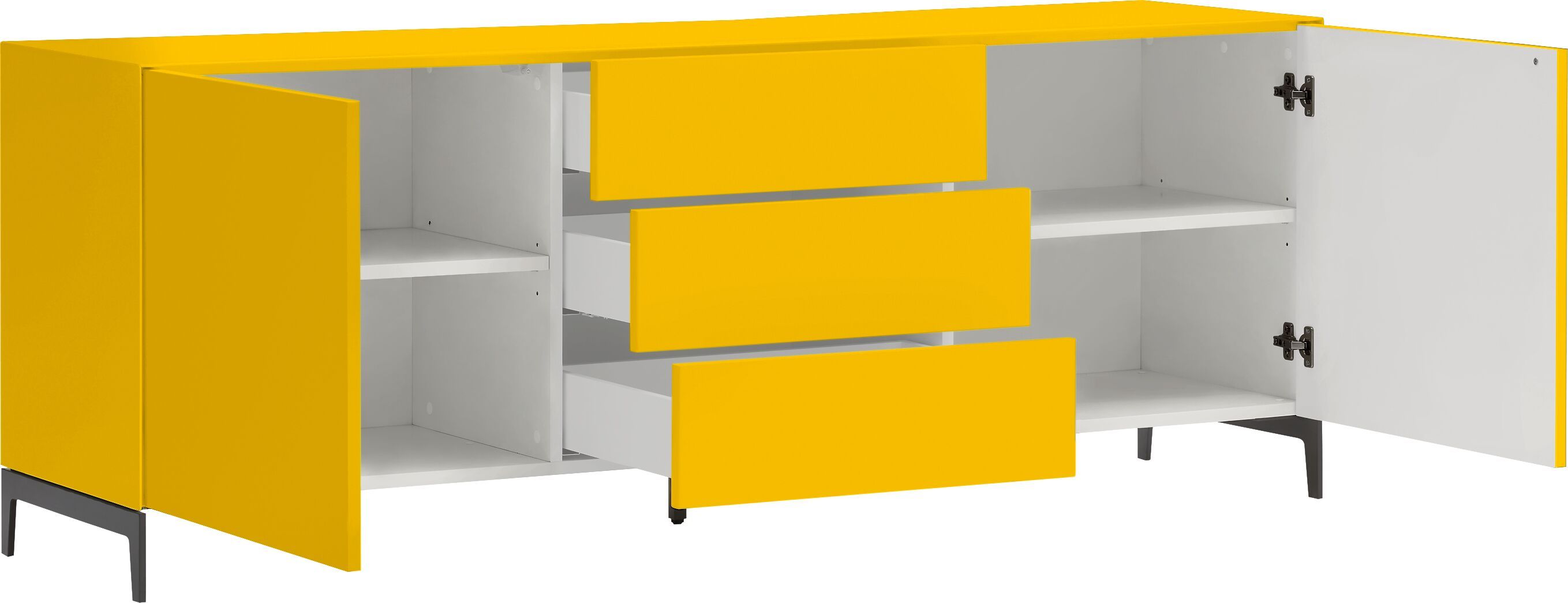 LUX Lowboard - Gelb / B: 180.0 cm x T: 46.0 cm x H: 68.0 cm