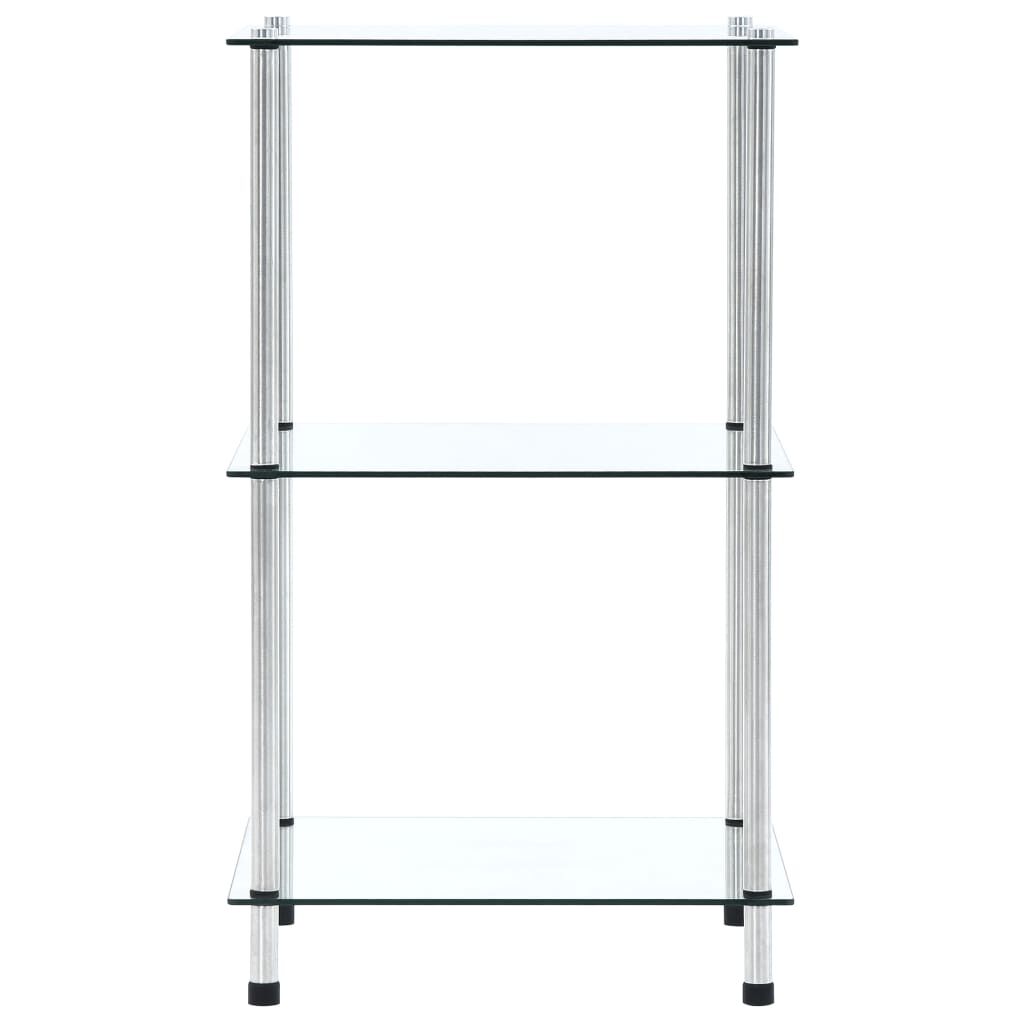vidaXL 3-laags plank, transparant, 40x40x67 cm, gehard glas
