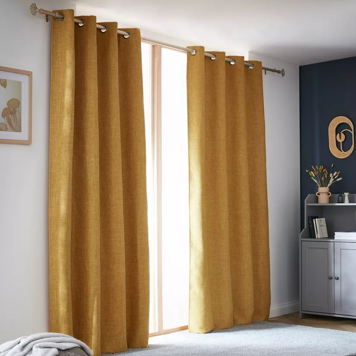 Rideau obscurcissant thermique (140 x 240 cm) Alba Jaune moutarde