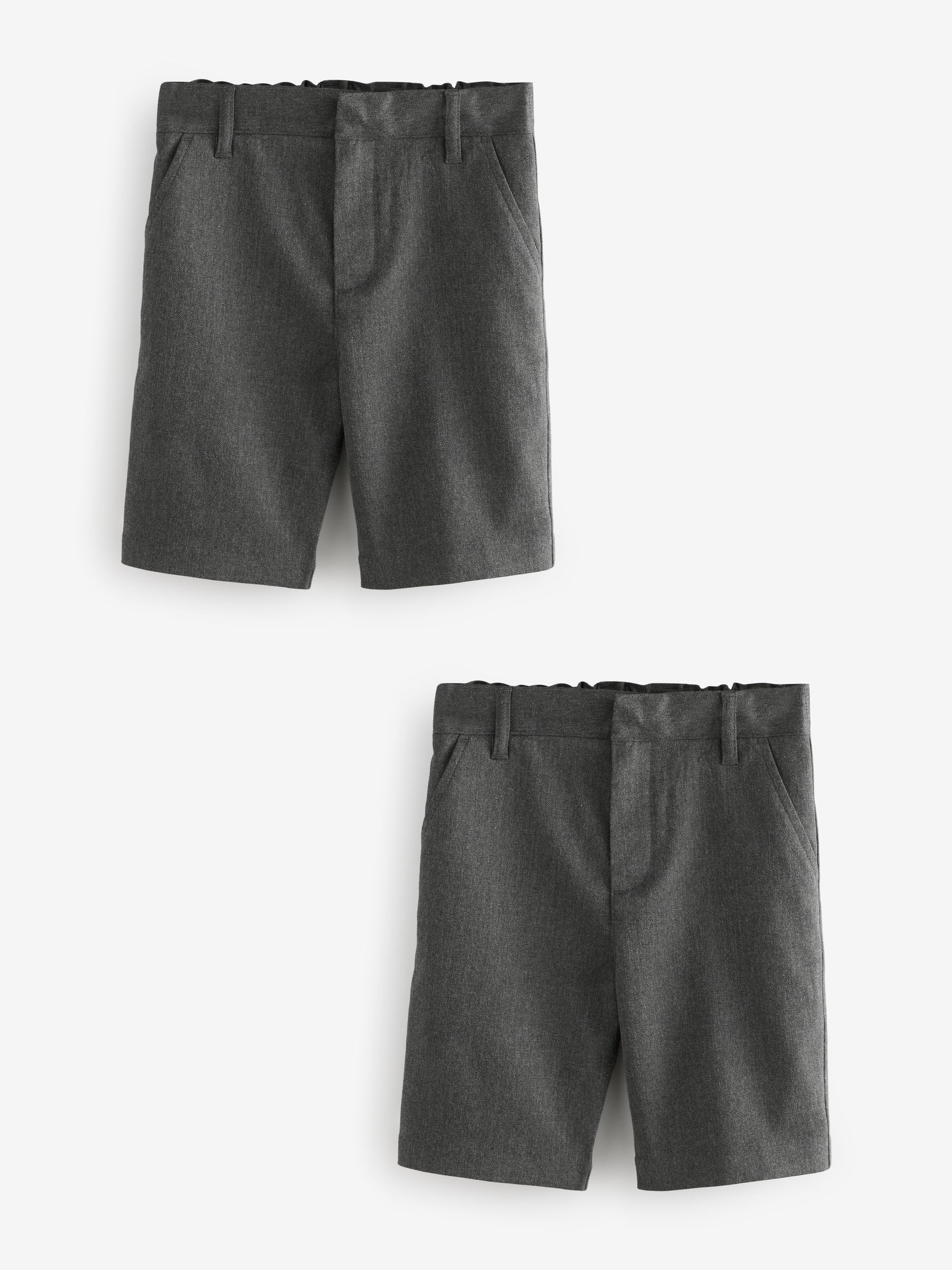 Grijs - Clarks Regular Boys Fastening School Shorts 2 Pack