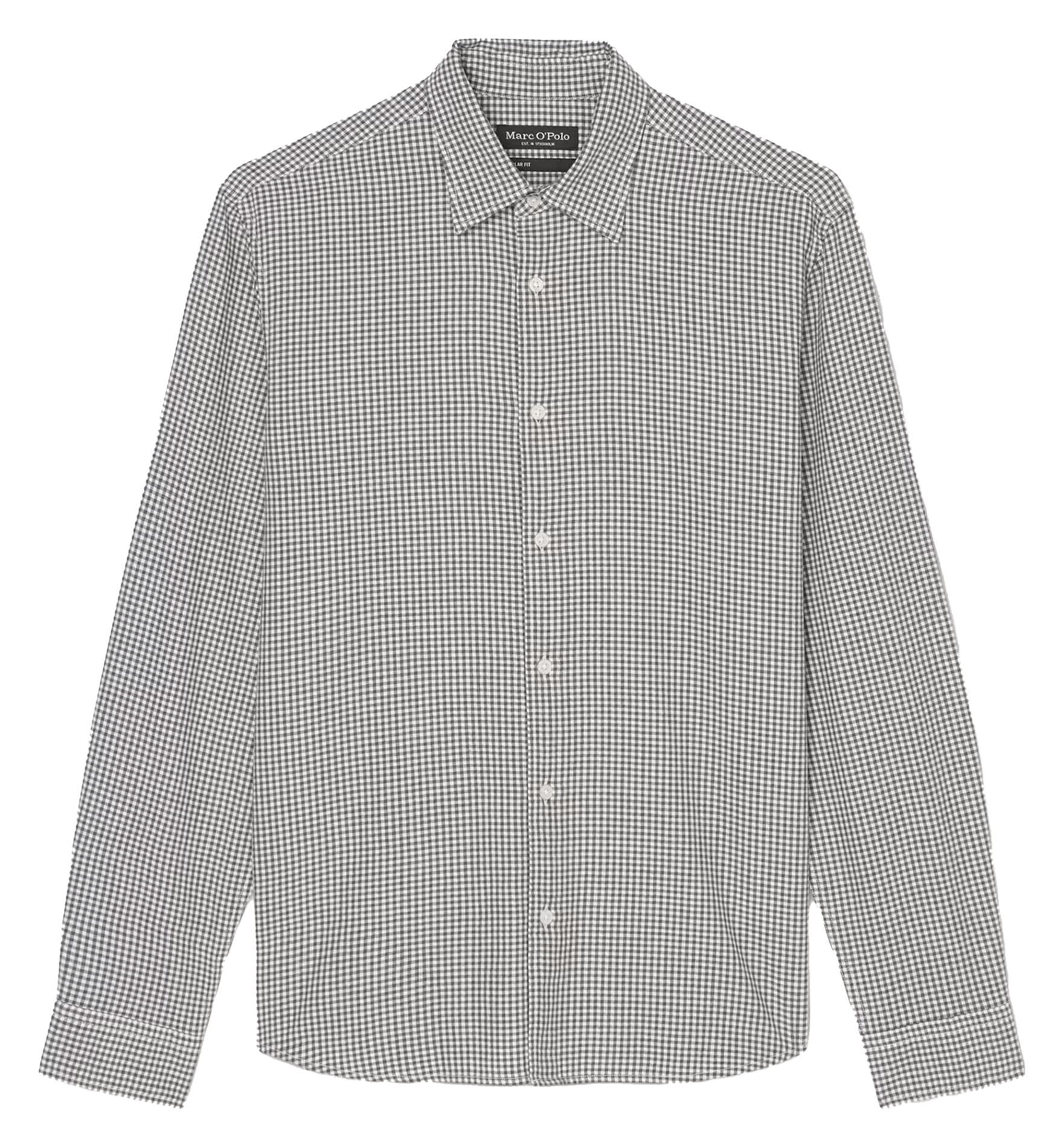 Chemise col classique droite en coton bio imprimé | Blanc