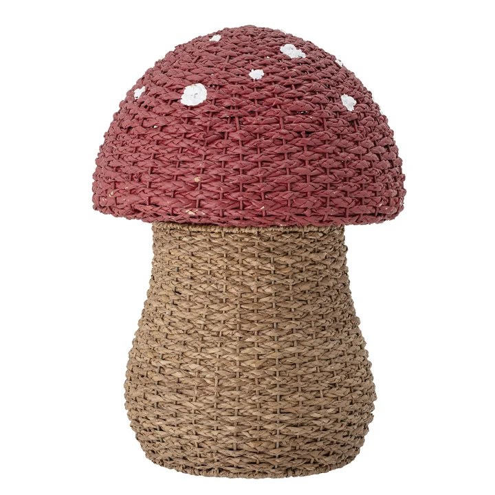 Bloomingville - Corintha Seegras Korb mit Deckel, Ø 43 x H 61 cm, rot