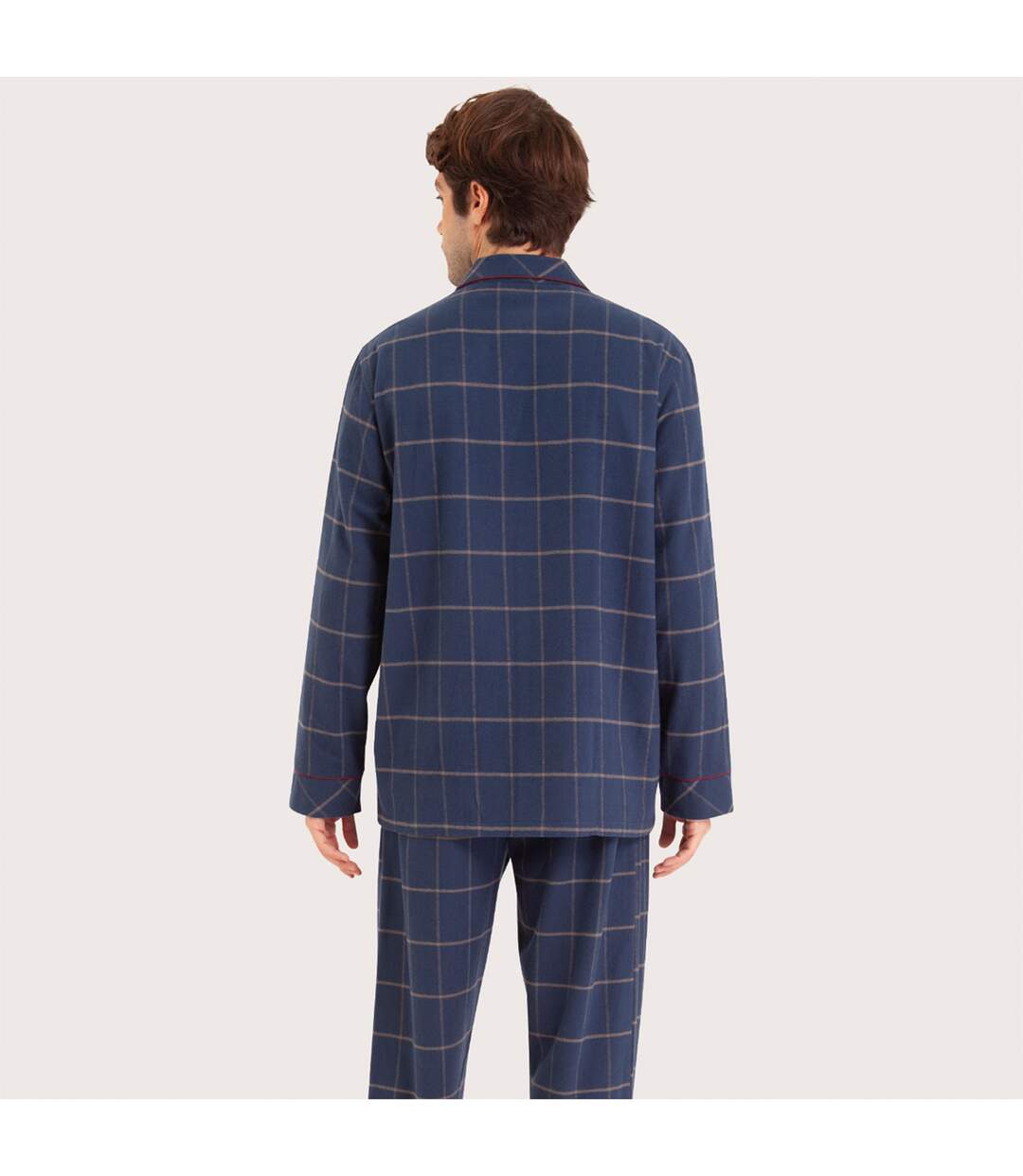 Pyjama long ouvert homme Popeline