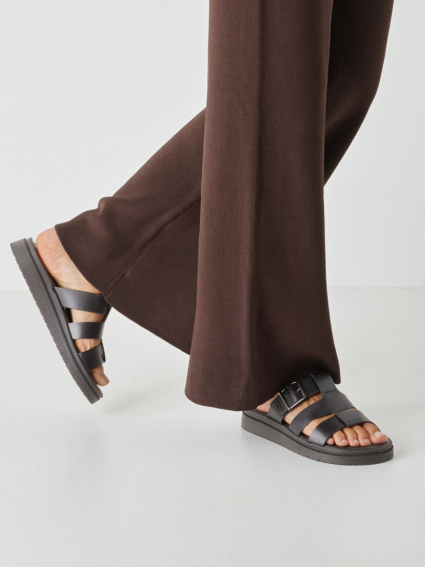 Leren Slipper - zwart