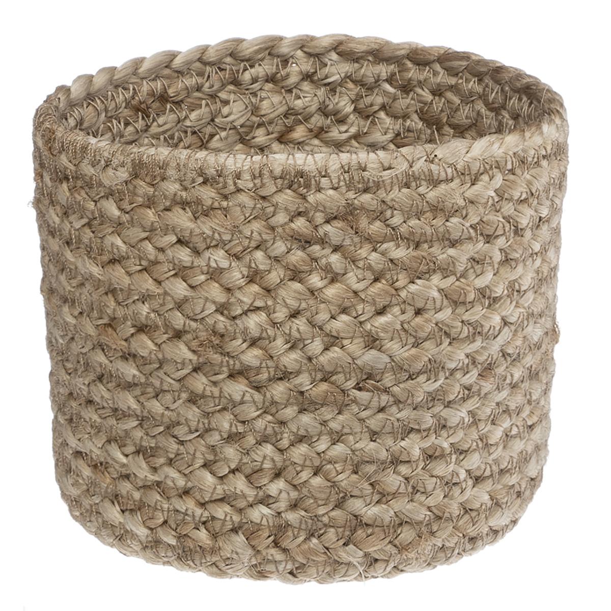 PETIT PANIER JUTE BLANC D.11.5X10CM