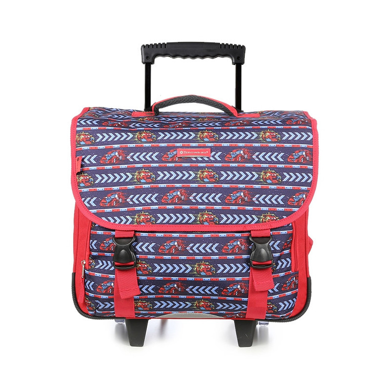 Cartable à roulettes 41 cm bleu et rouge