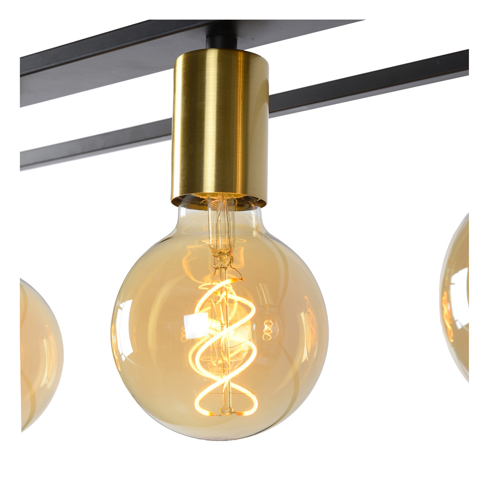 Lucide Ruben hanglamp 92x22cm E27 zwart mat