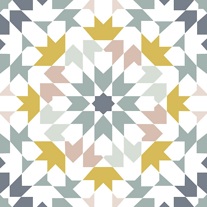 Lot de 6 carreaux adhesifs azulejos jaune 15x15cm Draeger la Carterie