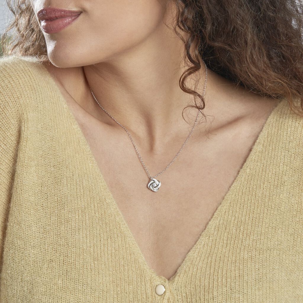 Collier Anasthase Argent Blanc Oxyde De Zirconium