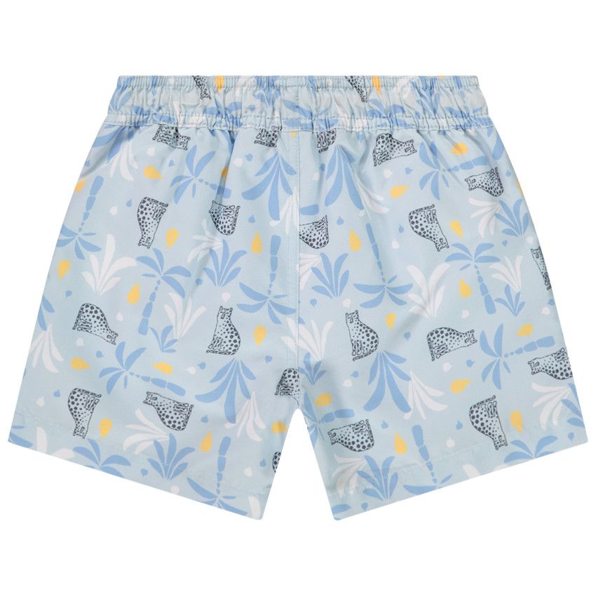 Short de bain imprimé félins pour garçon - Bleu