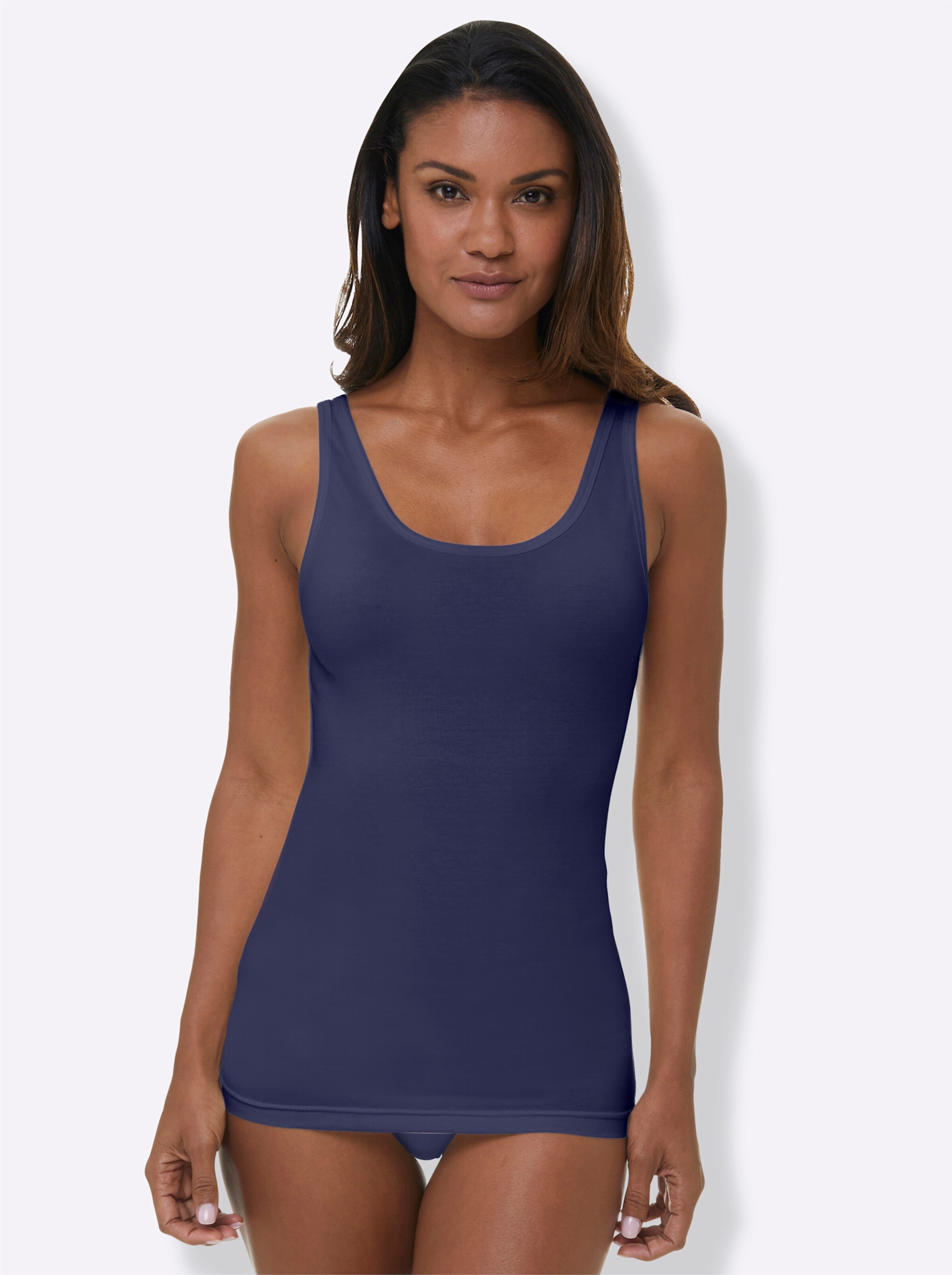 wäschepur Achseltop in bleu + marine + bordeaux