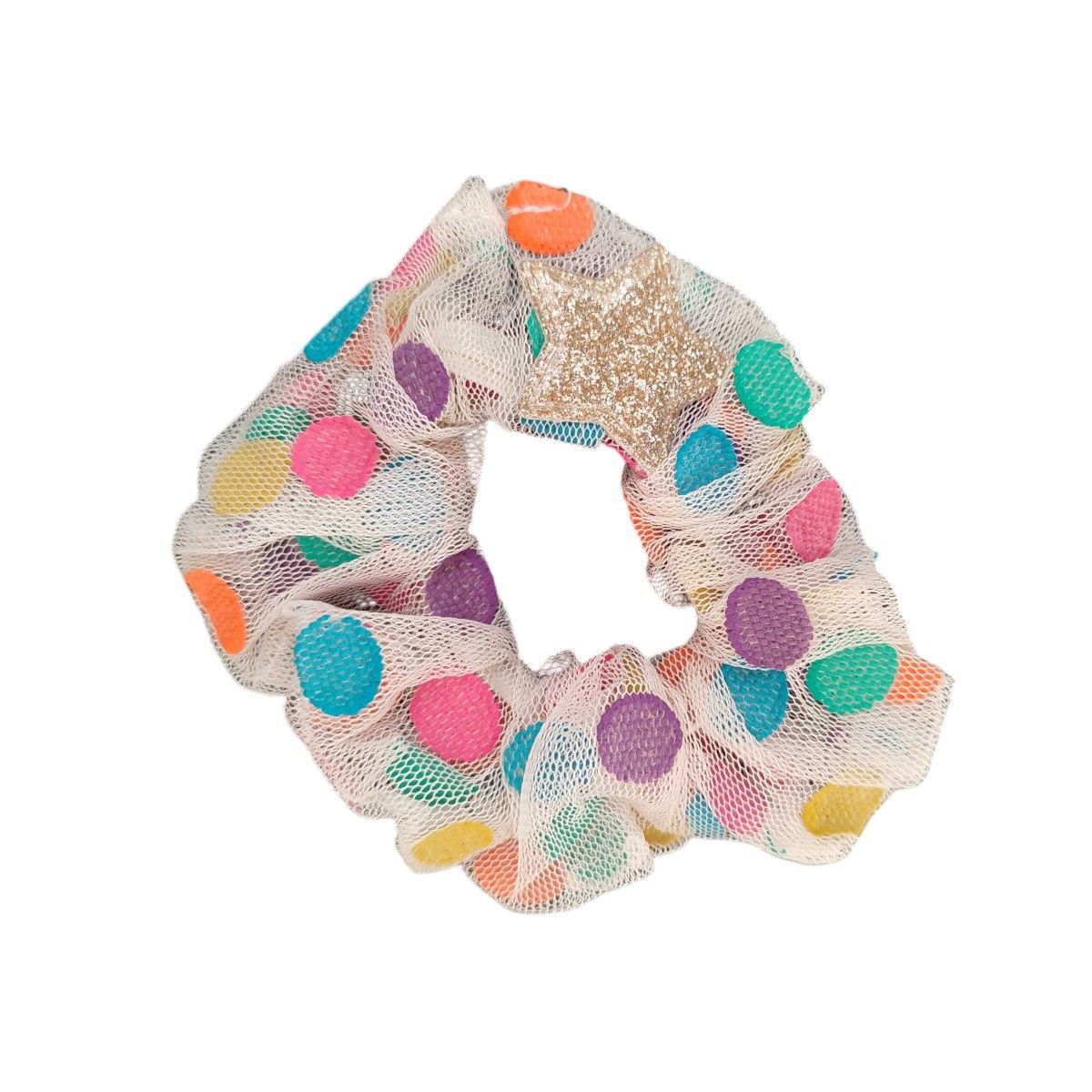 Chouchou en tulle à pois multicolores Surprise Partie !