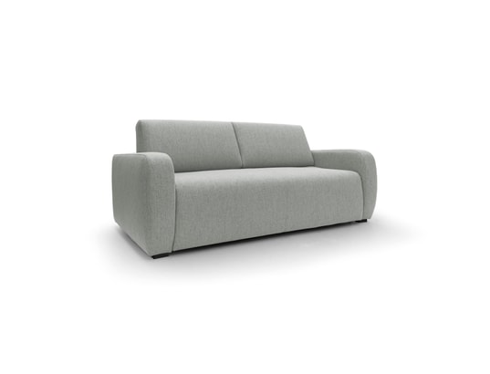 DIVANI.STORE - Canapé lit duna matelas h20 cm gris clair 3 places maxi