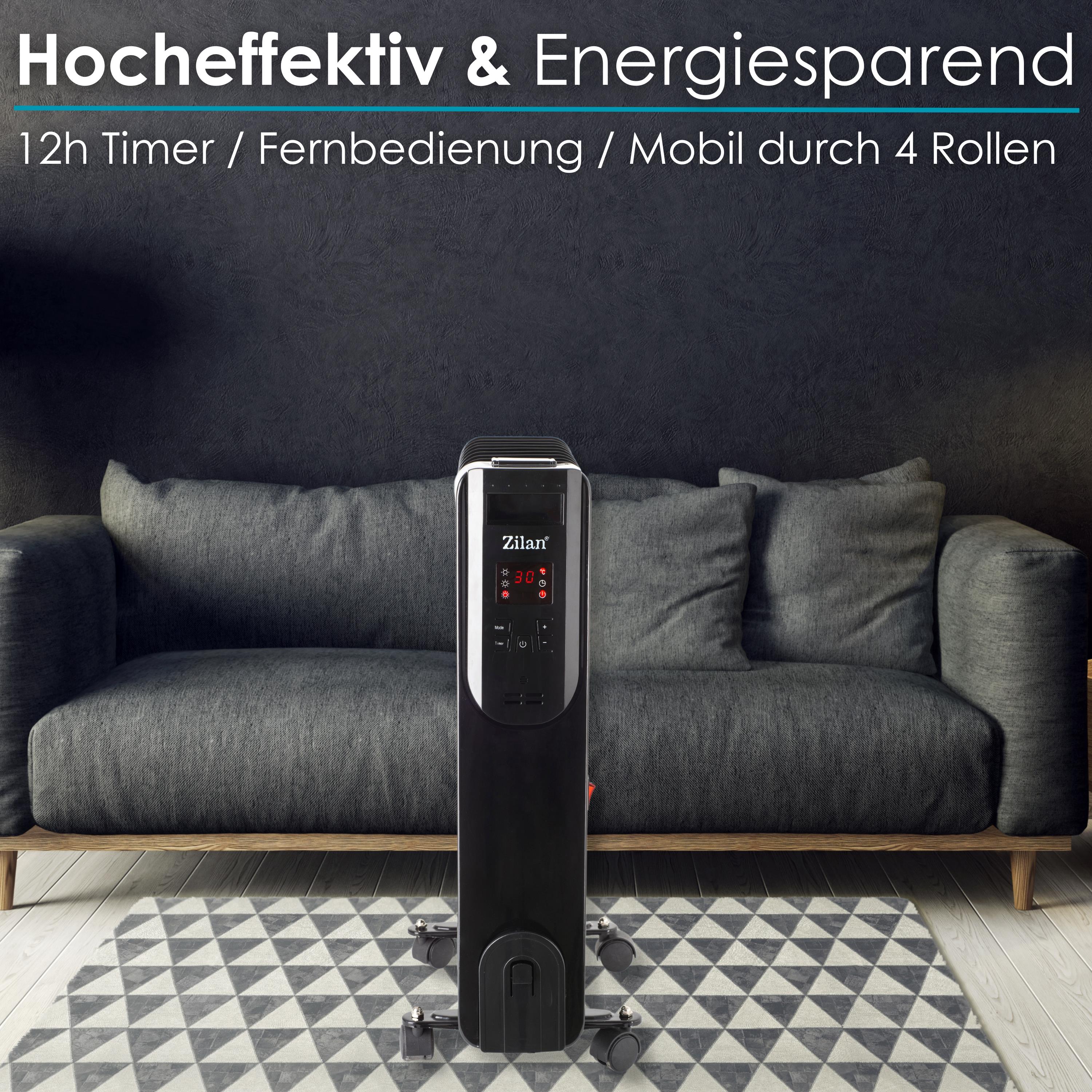 Zilan Radiator 9 Rippen m. Fernbedienung Display 2000W