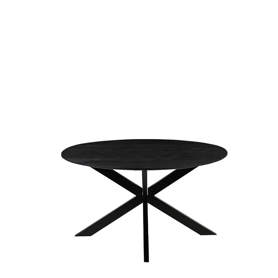 LABEL51 Eettafel Otis Zwart Mangohout Ø140cm