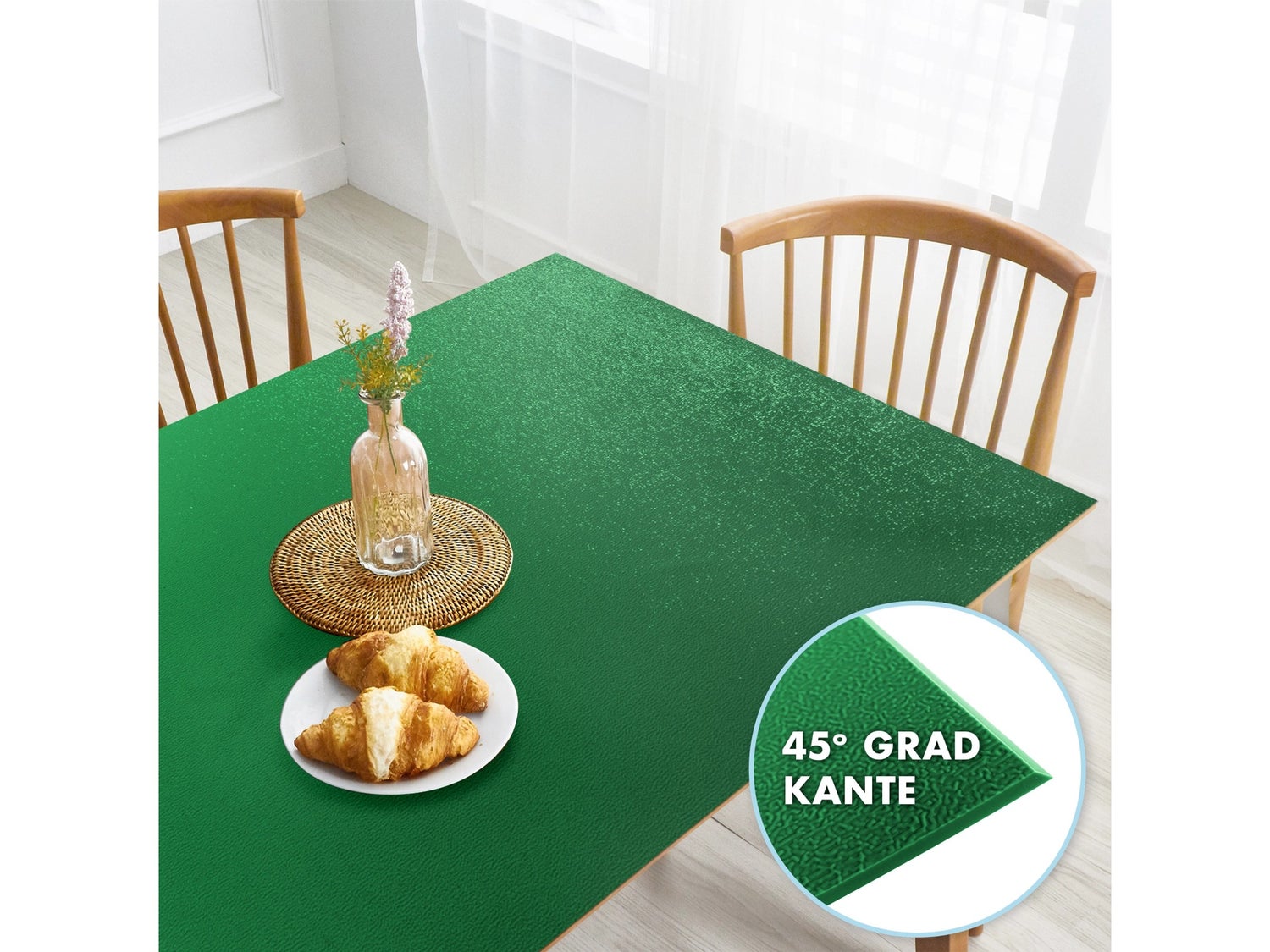 KARAT Tafelbeschermer Empire met Afgeschuinde Rand Groen 80 x 55 cm