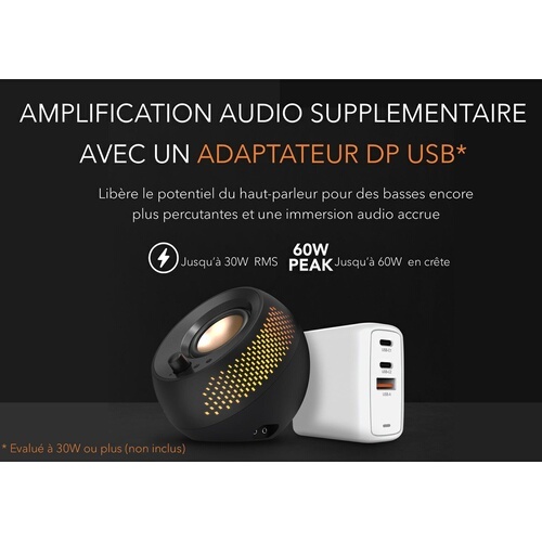 Enceinte PC Creative PEBBLE X PLUS Enceintes ordinateur 2.1 USB-C avec caisson de basses et eclairage RVB personnalisable