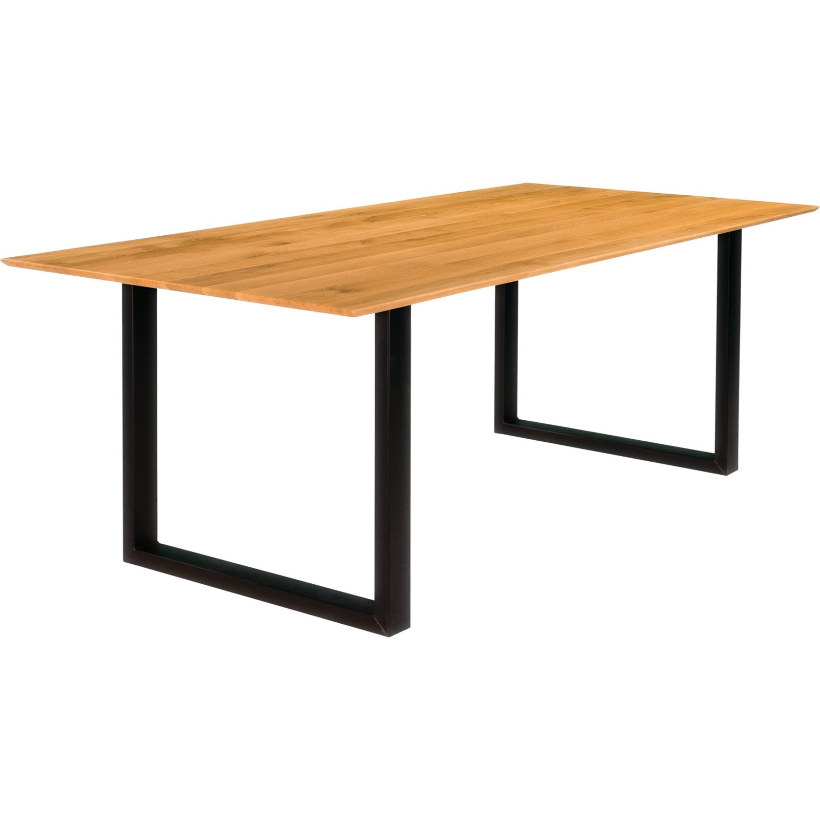 Tisch Flims Eiche massiv, Schweizer Kante, U-Fuss 180 x 76 x 90 cm