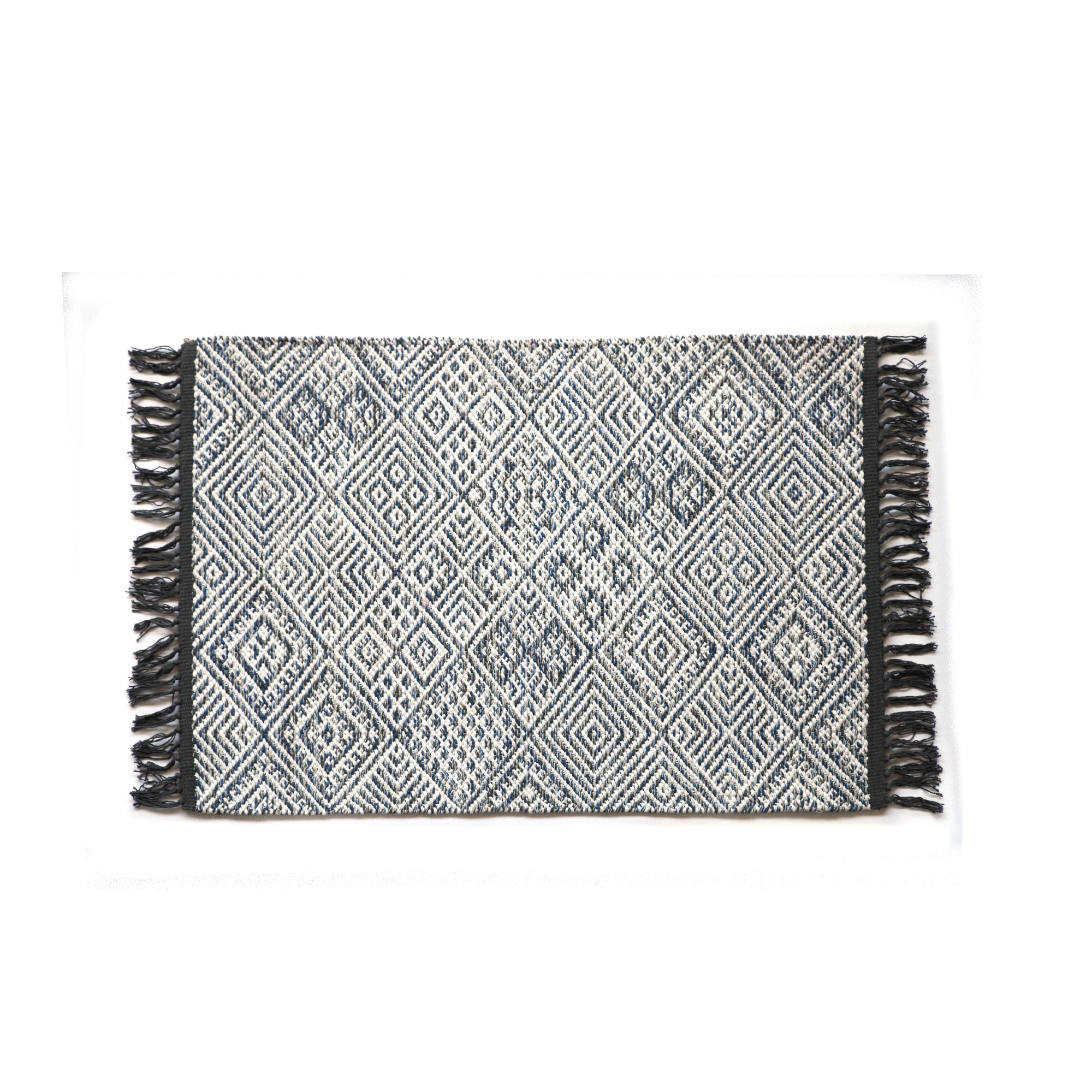 Mini-Rug 'Drighu', blau-weiß, T 60 cm, B 90 cm von fischer's lagerhaus