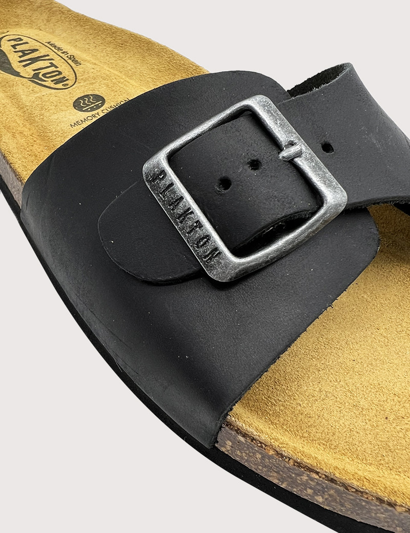 PLAKTON MULES HOMME SIMPLE BRIDE NOIR