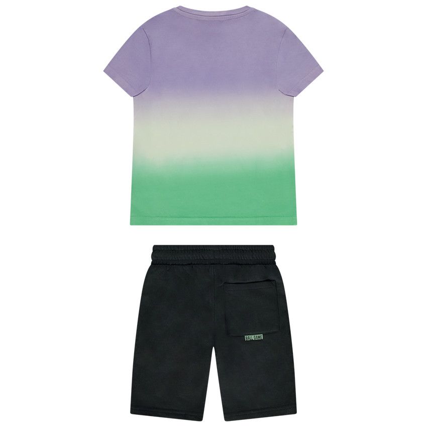 Ensemble court 2 pièces effet tie & dye pour garçon - Gris foncé