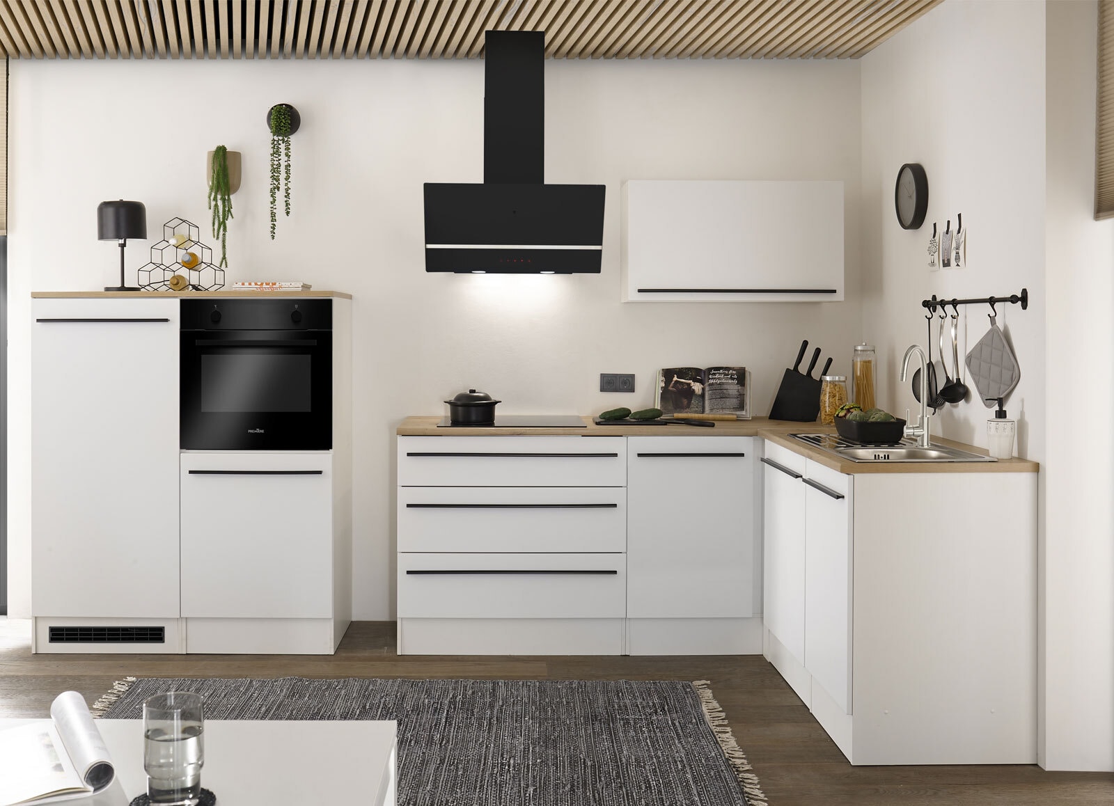 Eck-Unterschrank Finn weiss softmatt 115x90 cm