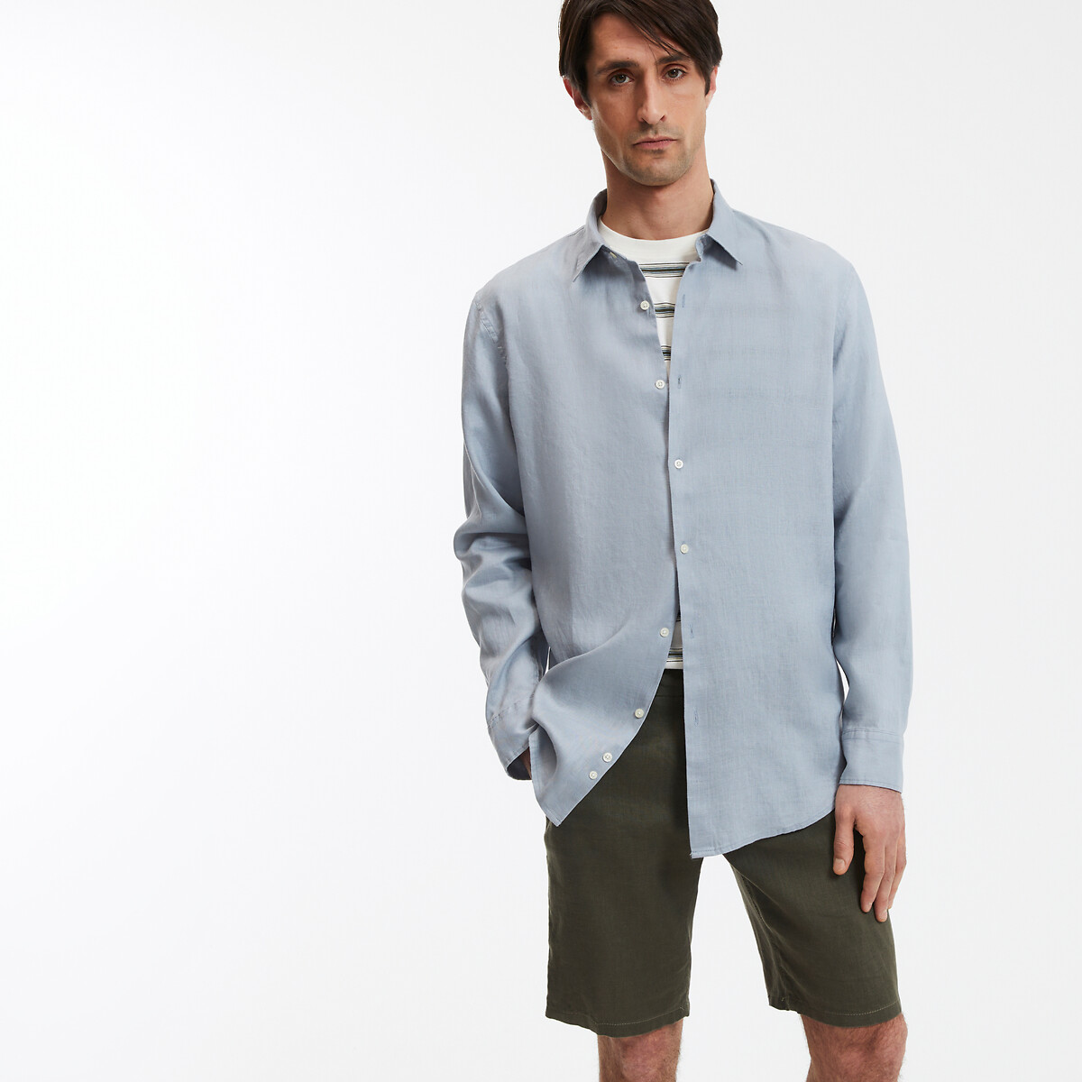 COLEÇÕES LA REDOUTE<br>Camisa reta de linho, Signature, CARL