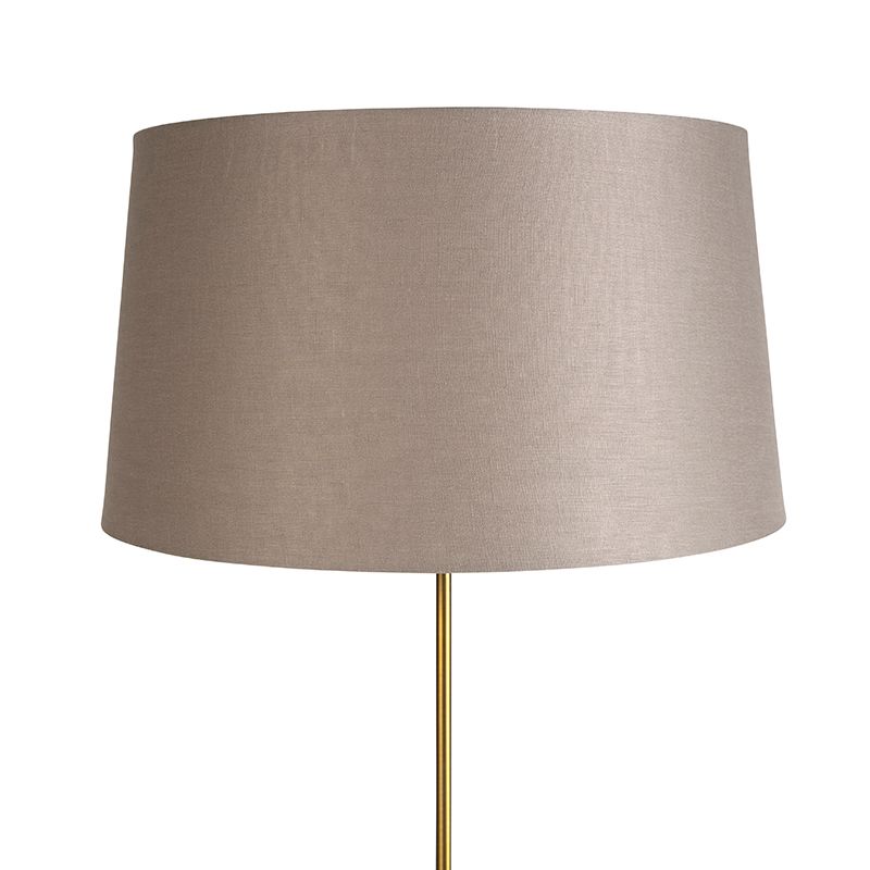 Vloerlamp brons met linnen kap taupe 45 cm verstelbaar - Parte
