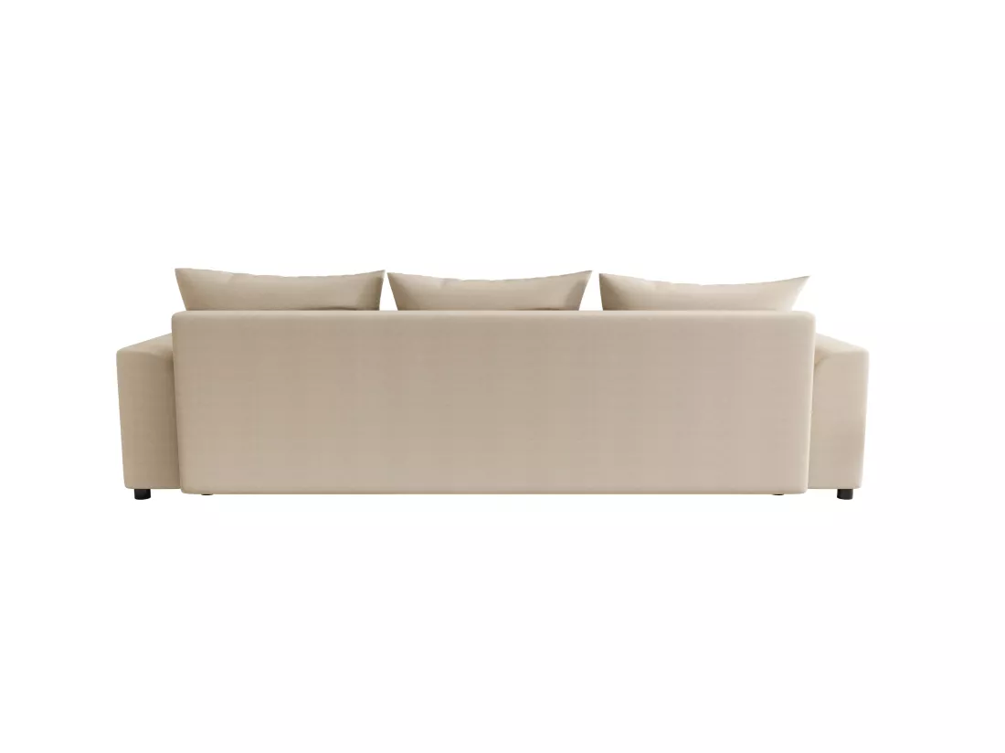 Canapé 3 places convertible en tissu beige NESSARO