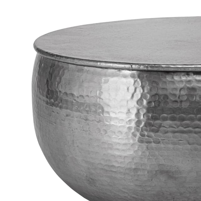 WOMO-DESIGN sofabord stuebord sofabord aluminium Ø 60x30,5 cm sølv