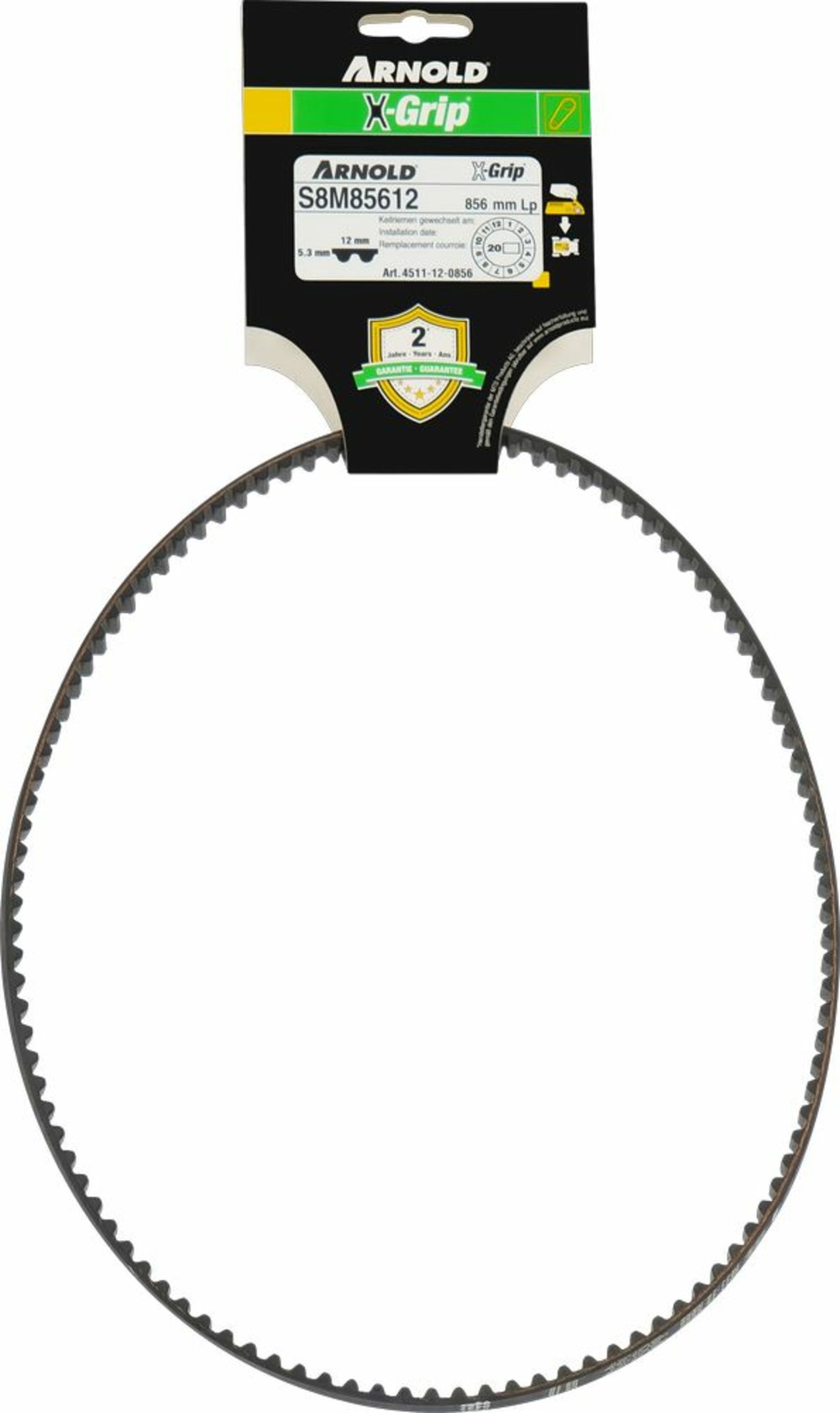 Courroie dentée trapézoïdale x-grip de type 120s8m856