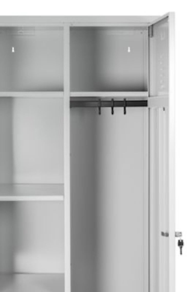 PROREGAL Metalen Locker Flamingo HxBxD 180 x 80 x 50 cm Cilinderslot Grijs