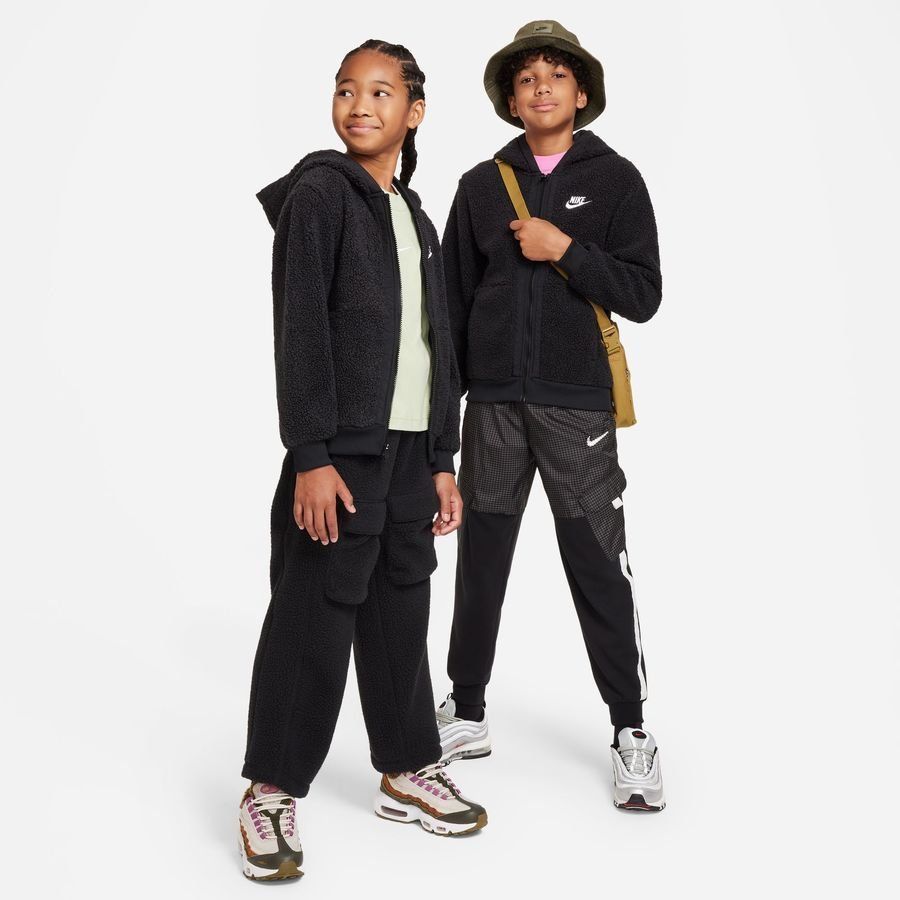 Nike Sweat à Capuche NSW Club Fleece FZ Winterized - Noir/Blanc Enfant