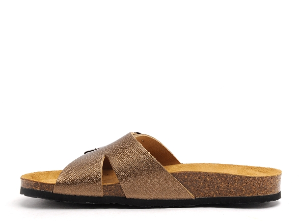 Plakton mules et sabots plats femme belinda bronze