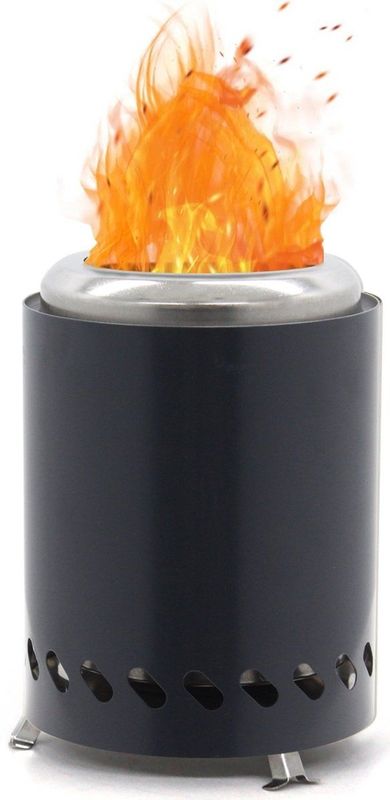 EdenOutdoor - Tafelhaard - Antraciet - Rookloze Vuurkorf - Pellet & Hout - 19,5 x Ø14,5 CM