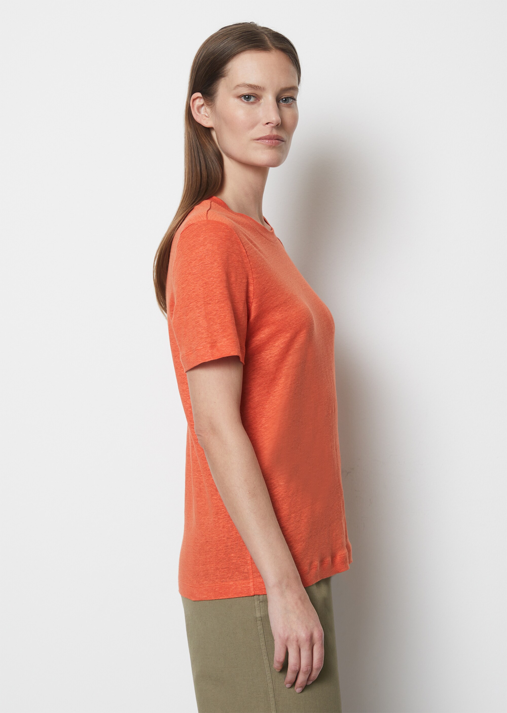 Leinen-T-Shirt relaxedaus leichtem Jersey