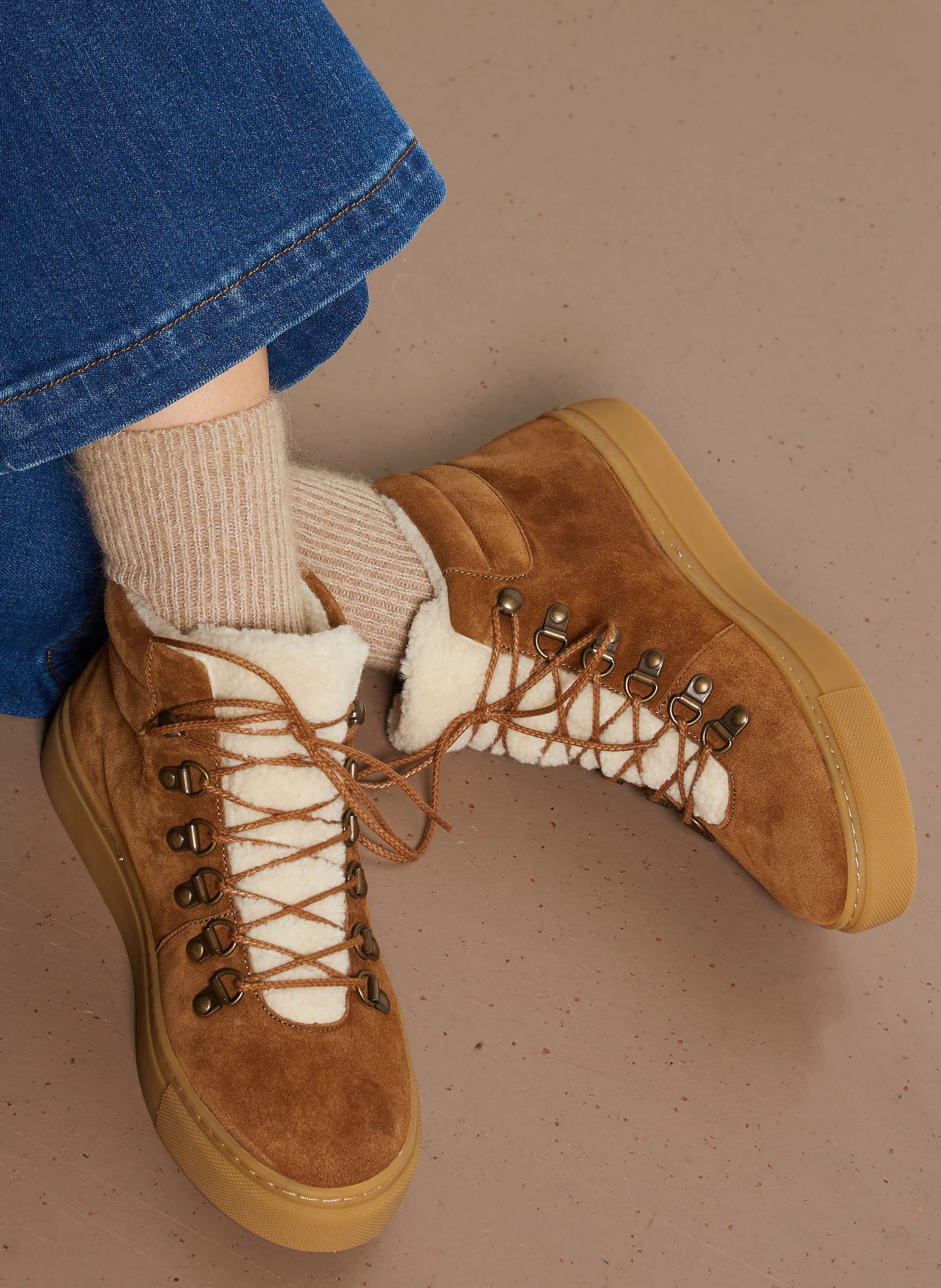 LAYLA - Baskets montantes en cuir | Multicolore