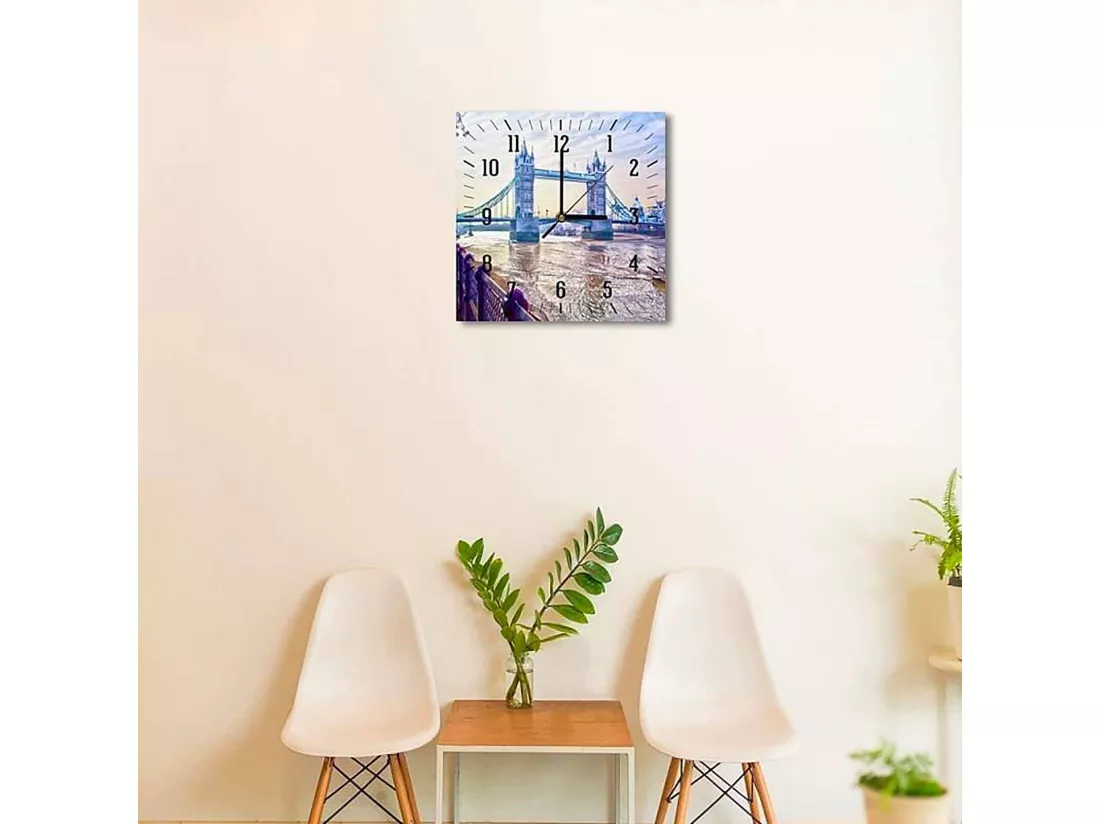 Horloge Murale Décorative Scène Londres Classique - 40 x 40 cm