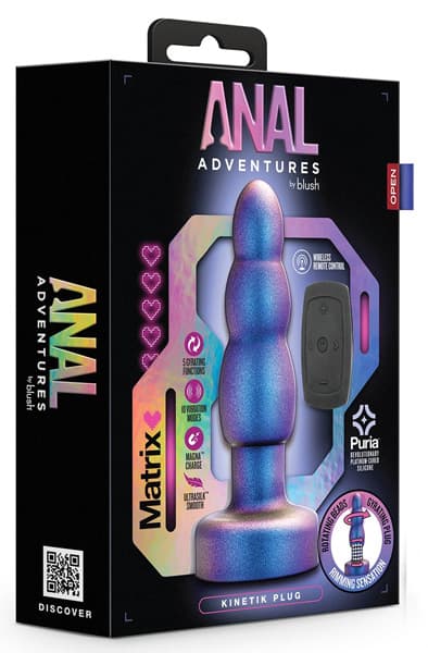 Anal Adventures Matrix Kinetik Plug Space Age Blue Analplugg med vibrator