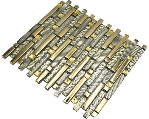 Glasmozaïek met metaal Kristal XCM GV918 29,8x33,8 cm goud