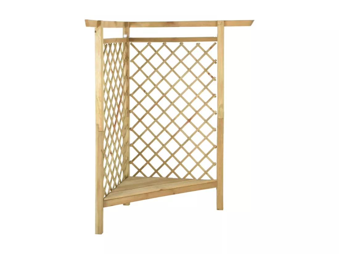 Pergola d'angle avec banc 166x81x174 cm Bois de pin imprégné