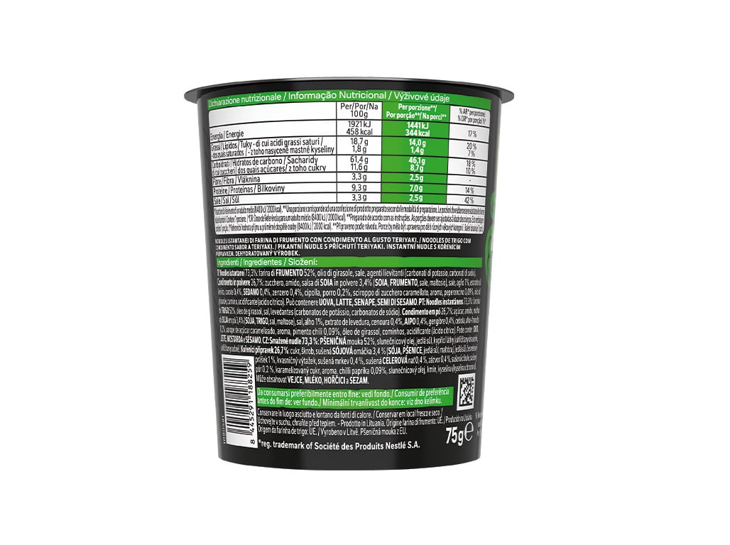 NOODLES MAGGI SAUCY NOODLE TERIYAKI CUP 75G