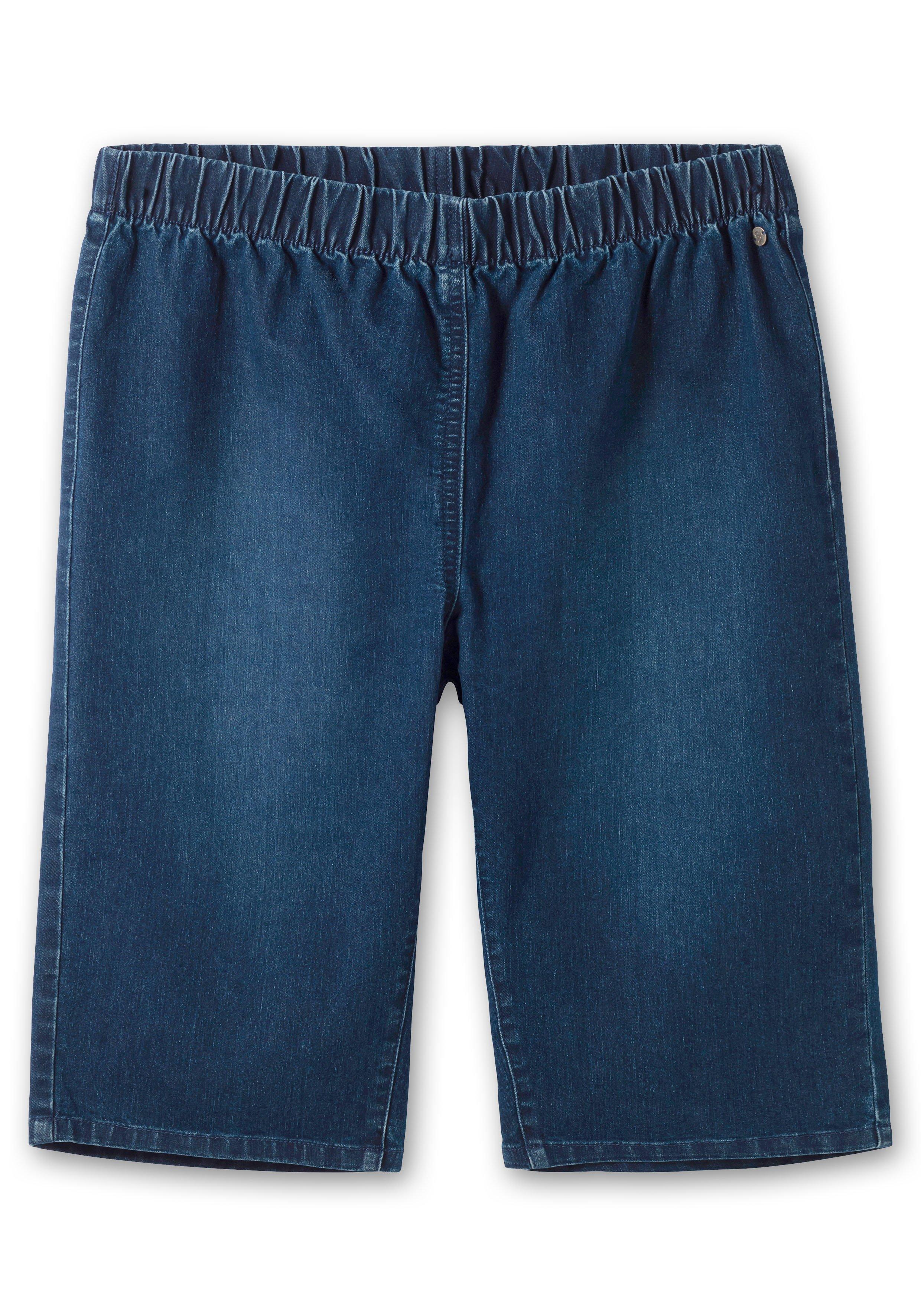 Schmale Jeans-Bermudas, mit Gummibund
