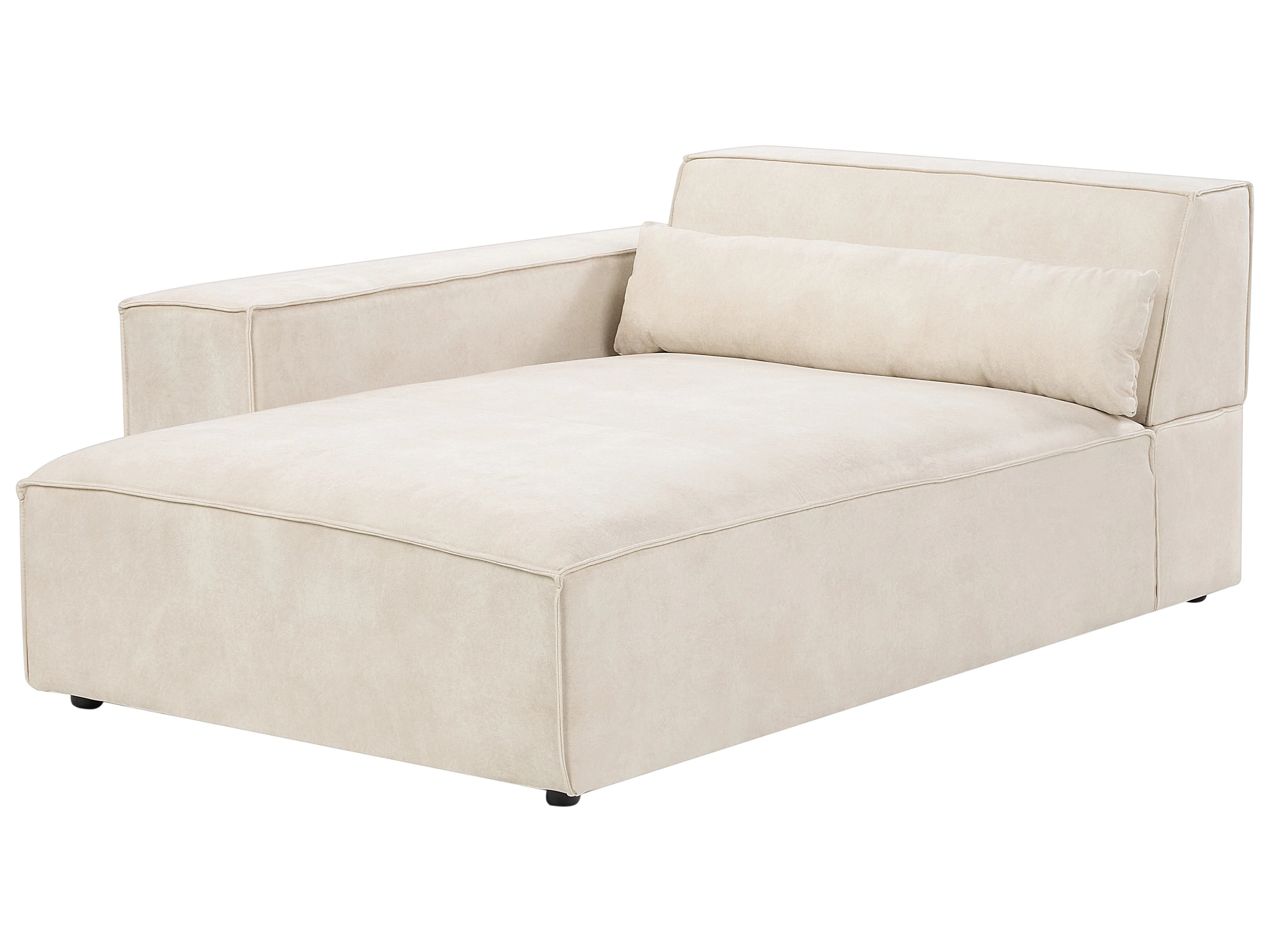 Modulaire hoekbank 2-zits HELLNAR Fluweel Lichtbeige rechtszijdig