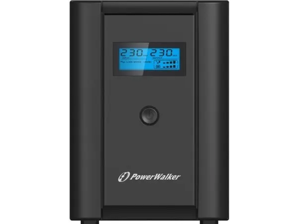 PowerWalker VI 2200 LCD/FR - UPS - AC 230 V - 1200 Watt - 2200 VA - 9 At - USB - output-stikforbindelser: 4 - sort