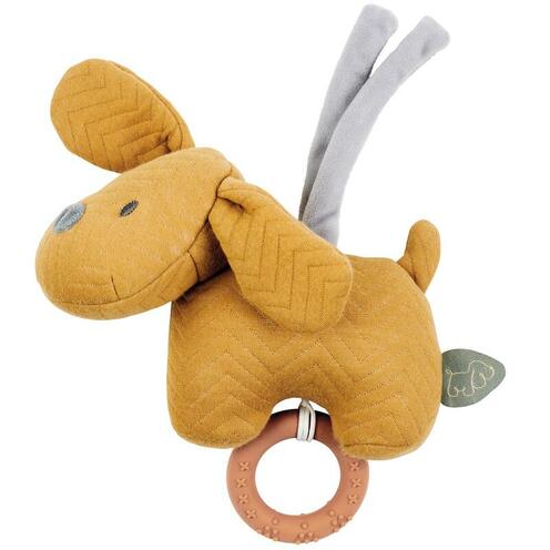 Mini musical chien jacquard caramel CHARLIE - NATTOU