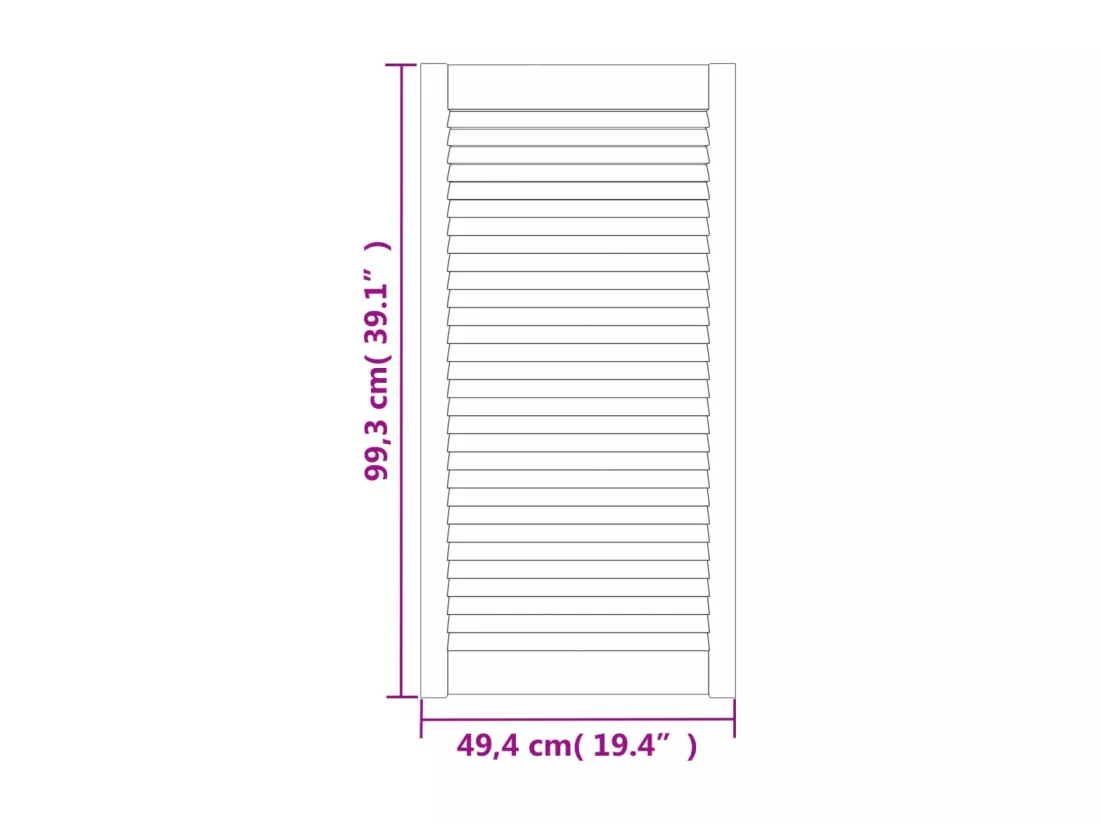 Portes d'armoire à persiennes 2 pcs 99,3x49,4 cm pin massif