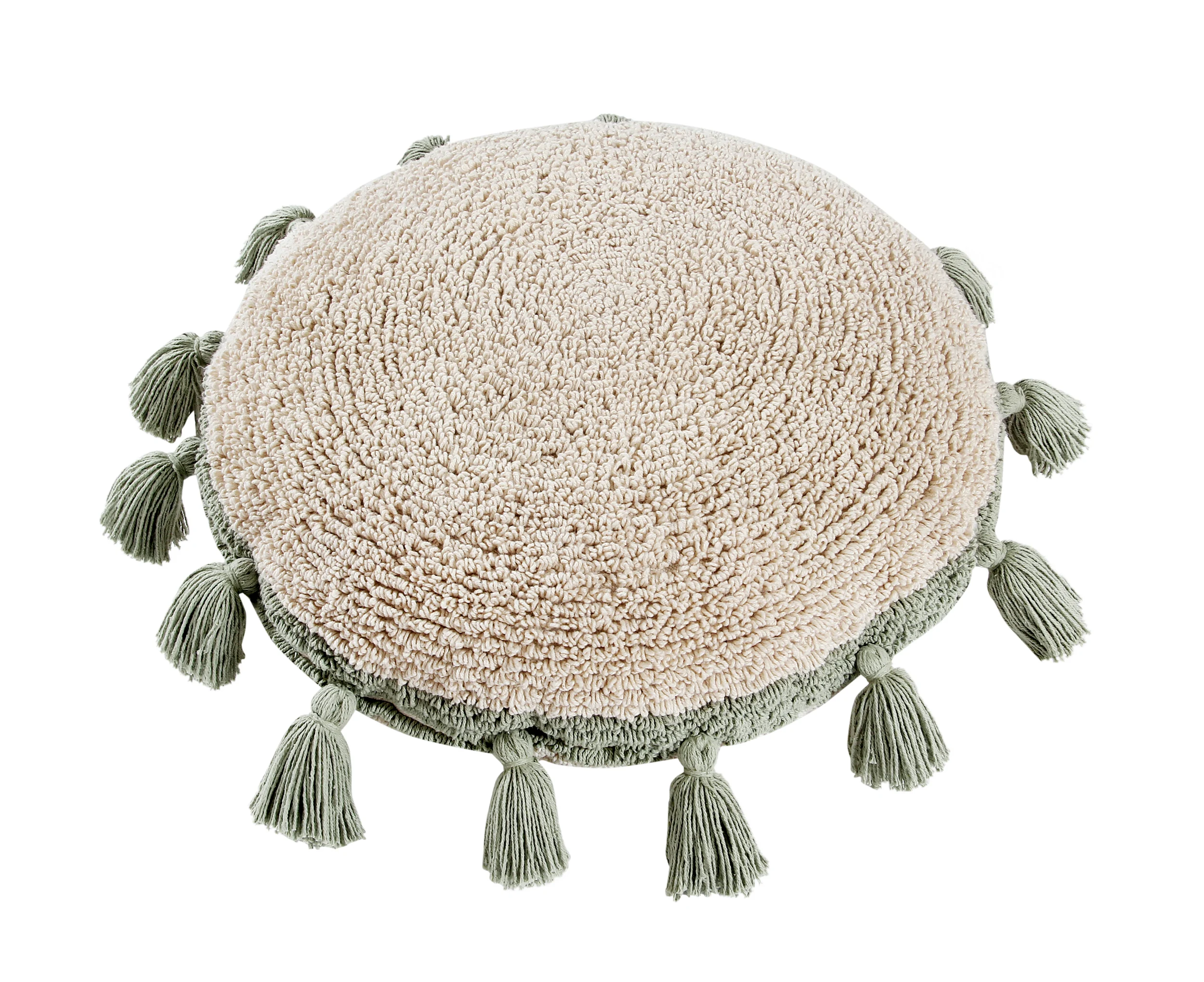 CERCLE - Coussin rond en coton | Vert