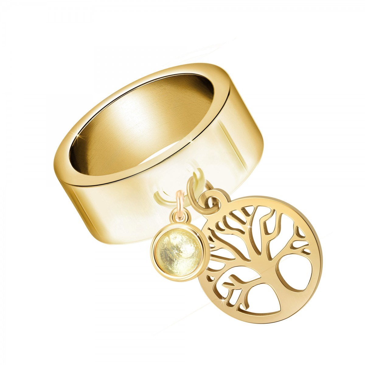 Bague arbre de vie ornée d'un Cristal Scintillant par SC Bohème