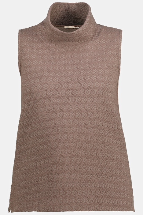 Sweattop, 3D-Struktur, Stehragen, ärmellos, Biobaumwolle